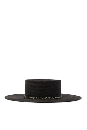 Lana Beaded Straw Wide-Brim Hat